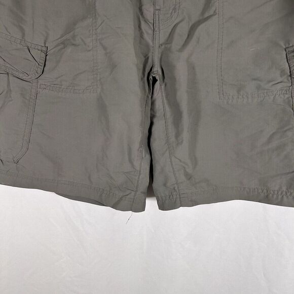REI Cargo Shorts Men's Large Grey Hiking Nylon Hook Look Zip Pockets 9" Inseam - Picture 3 of 10